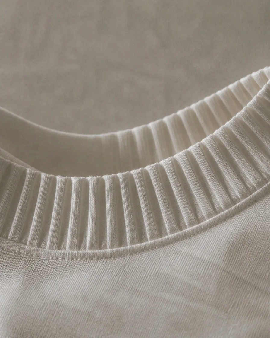 pleated collar, close up